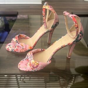 J. Crew Pink Floral Liberty Print High-Heel Sandals Size 8
